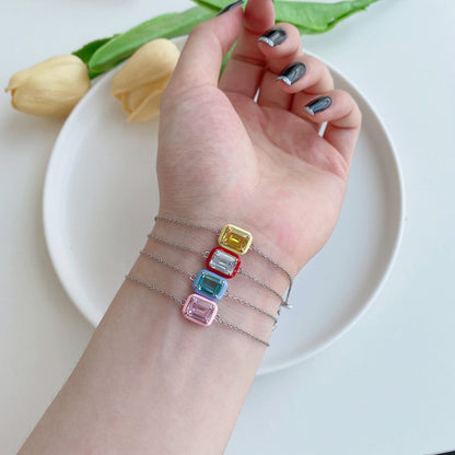[Regalia jewelry]2.0 Carat Sparkling Colorful Emerald Cut Daily Bracelet