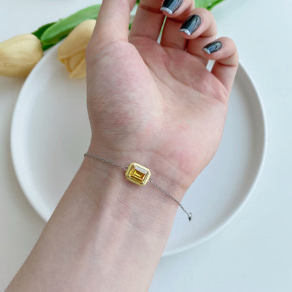 [Regalia jewelry]2.0 Carat Sparkling Colorful Emerald Cut Daily Bracelet