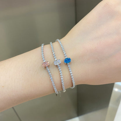 [Regalia jewelry]0.75 Carat Exquisite Oval Cut Daily Bracelet