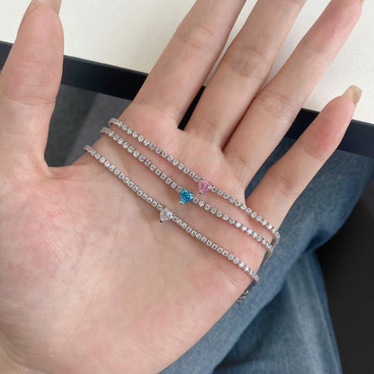 [Regalia jewelry]0.5 Carat Elegant Romantic Heart Shape Lover Bracelet