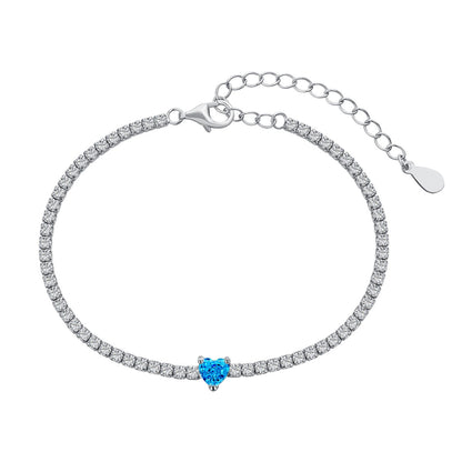 [Regalia jewelry]0.5 Carat Elegant Romantic Heart Shape Lover Bracelet