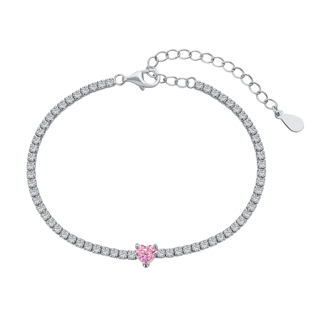 [Regalia jewelry]0.5 Carat Elegant Romantic Heart Shape Lover Bracelet