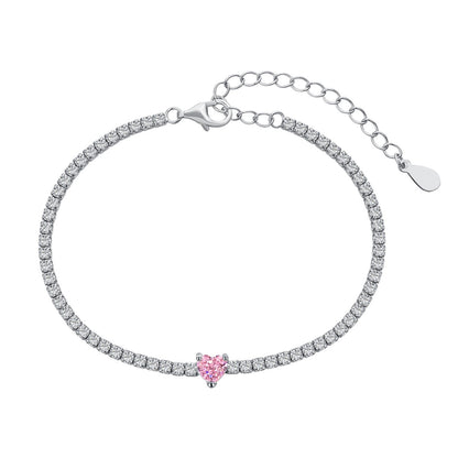 [Regalia jewelry]0.5 Carat Elegant Romantic Heart Shape Lover Bracelet