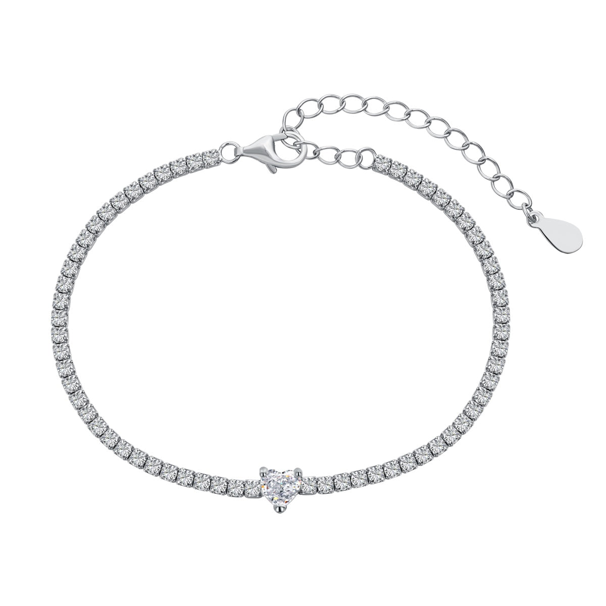 [Regalia jewelry]0.5 Carat Elegant Romantic Heart Shape Lover Bracelet