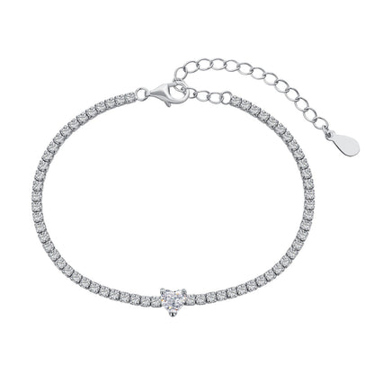 [Regalia jewelry]0.5 Carat Elegant Romantic Heart Shape Lover Bracelet