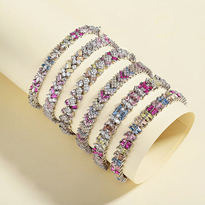 [Regalia jewelry]Delicate Colorful Multi Cut Party Bracelet