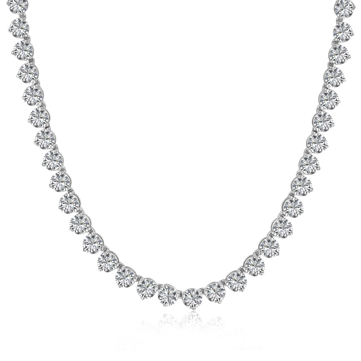 [Regalia jewelry]Ornate Heart Cut Tennis Necklace