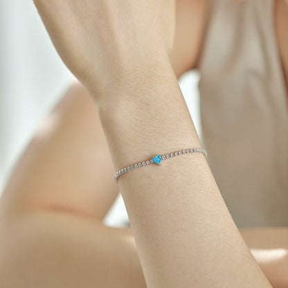 [Regalia jewelry]0.5 Carat Elegant Romantic Heart Shape Lover Bracelet