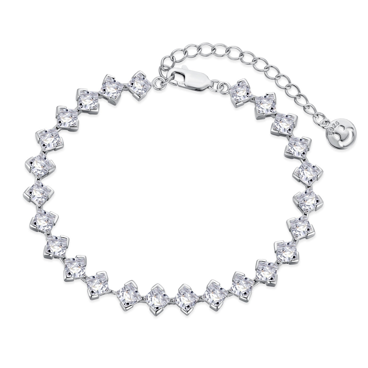 [Regalia jewelry]0.5 Carat Ornate Princess Cut Daily Bracelet