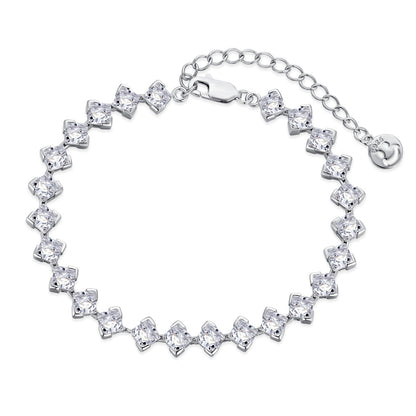 [Regalia jewelry]0.5 Carat Ornate Princess Cut Daily Bracelet