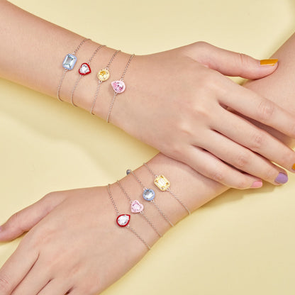 [Regalia jewelry]2.0 Carat Sparkling Colorful Emerald Cut Daily Bracelet