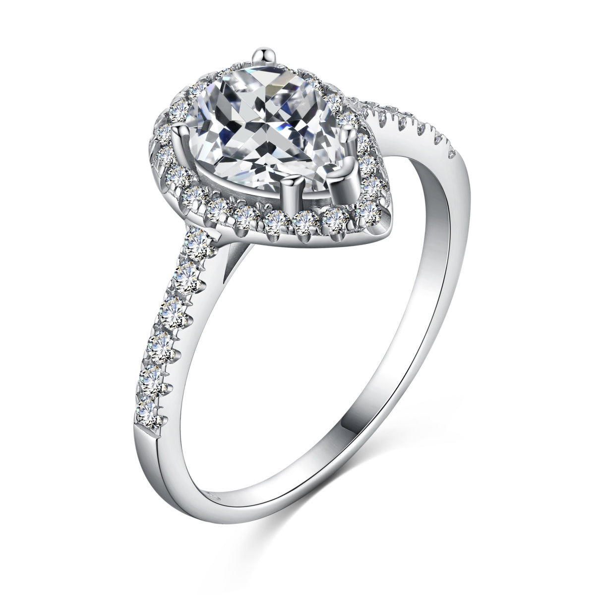 [Regalia jewelry]1.0 Carat Luxurious Resplendent Water Drop Shape Wedding Ring