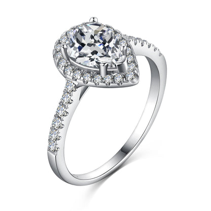 [Regalia jewelry]1.0 Carat Luxurious Resplendent Water Drop Shape Wedding Ring