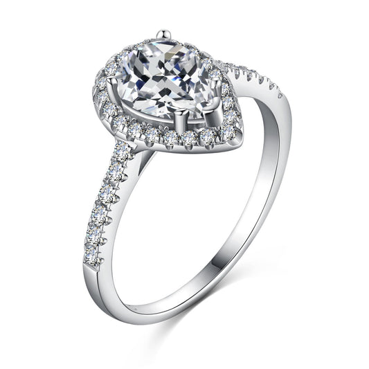 [Regalia jewelry]1.0 Carat Luxurious Resplendent Water Drop Shape Wedding Ring