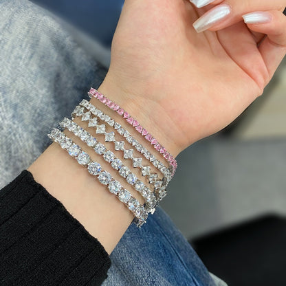 [Regalia jewelry]0.5 Carat Ornate Princess Cut Daily Bracelet