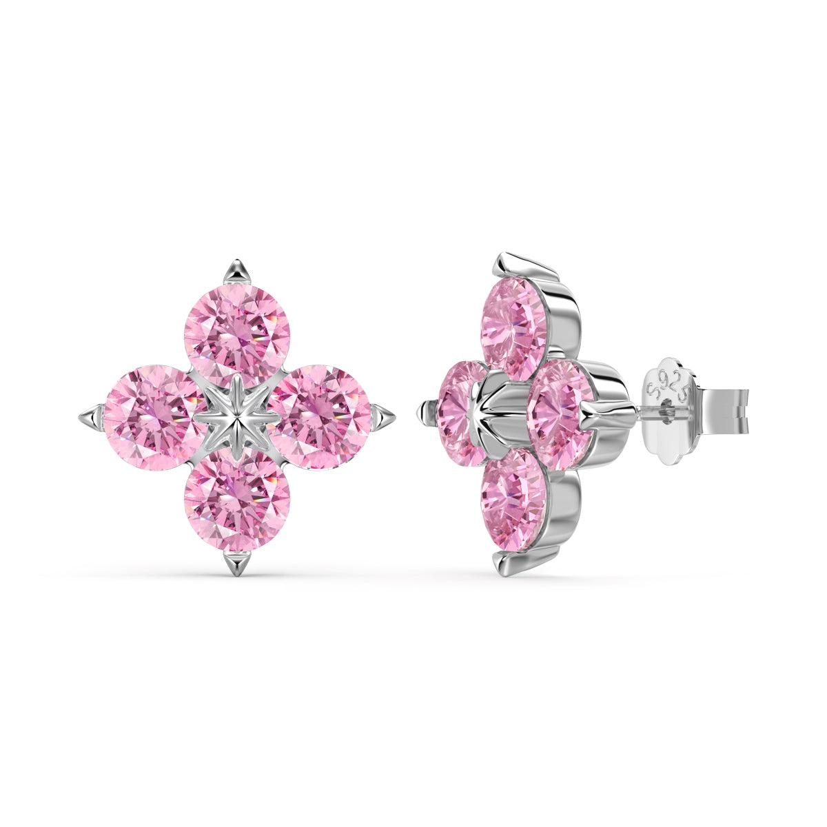 [Regalia jewelry]Four-Leaf Clover Eight-Pointed Star Earrings