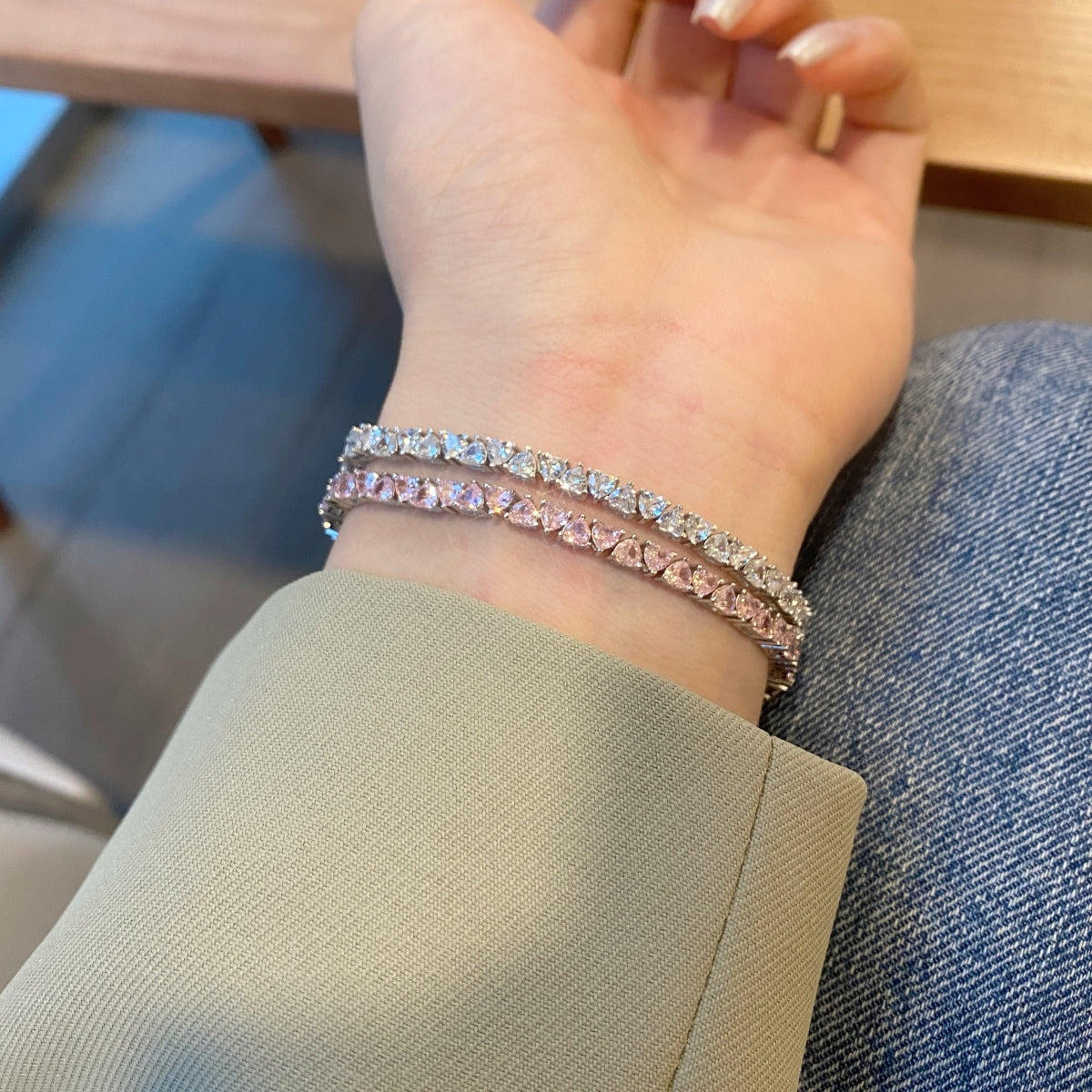 [Regalia jewelry]Dazzling Romantic Heart Shape Lover Bracelet