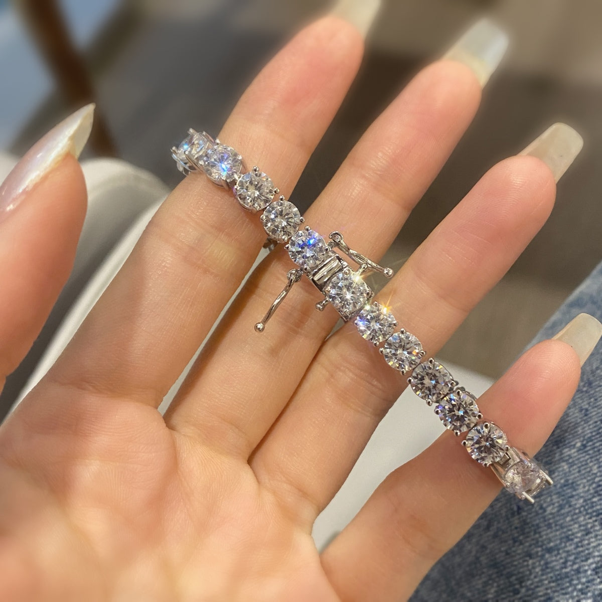 [Regalia jewelry]0.75 Carat Dazzling Round Cut Wedding Bracelet