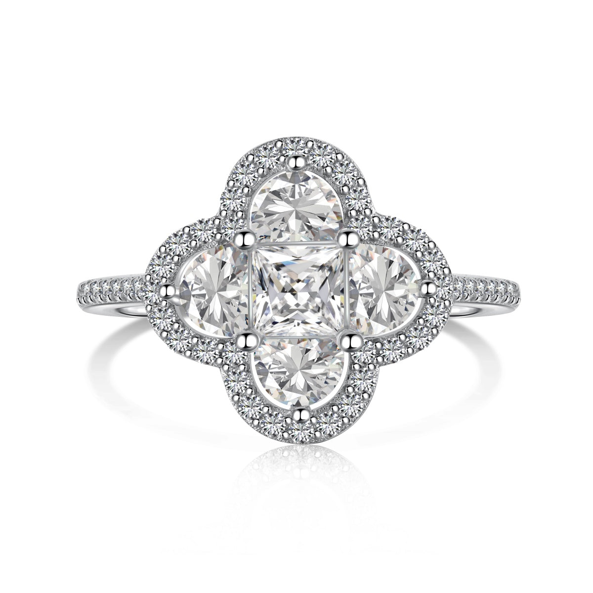 [Regalia jewelry]Luxurious Eternity Flower Shape Banquet Ring