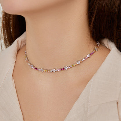 [Regalia jewelry]Delicate Colorful Rainbow Tennis Chain