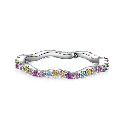 [Regalia jewelry]Dainty Colorful Round Cut Party Ring