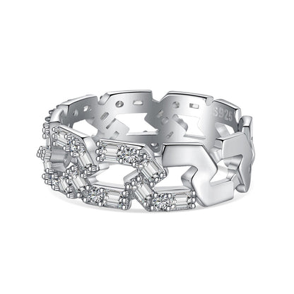 [Regalia jewelry]Sparkling Vibrant Emerald Cut Daily Ring