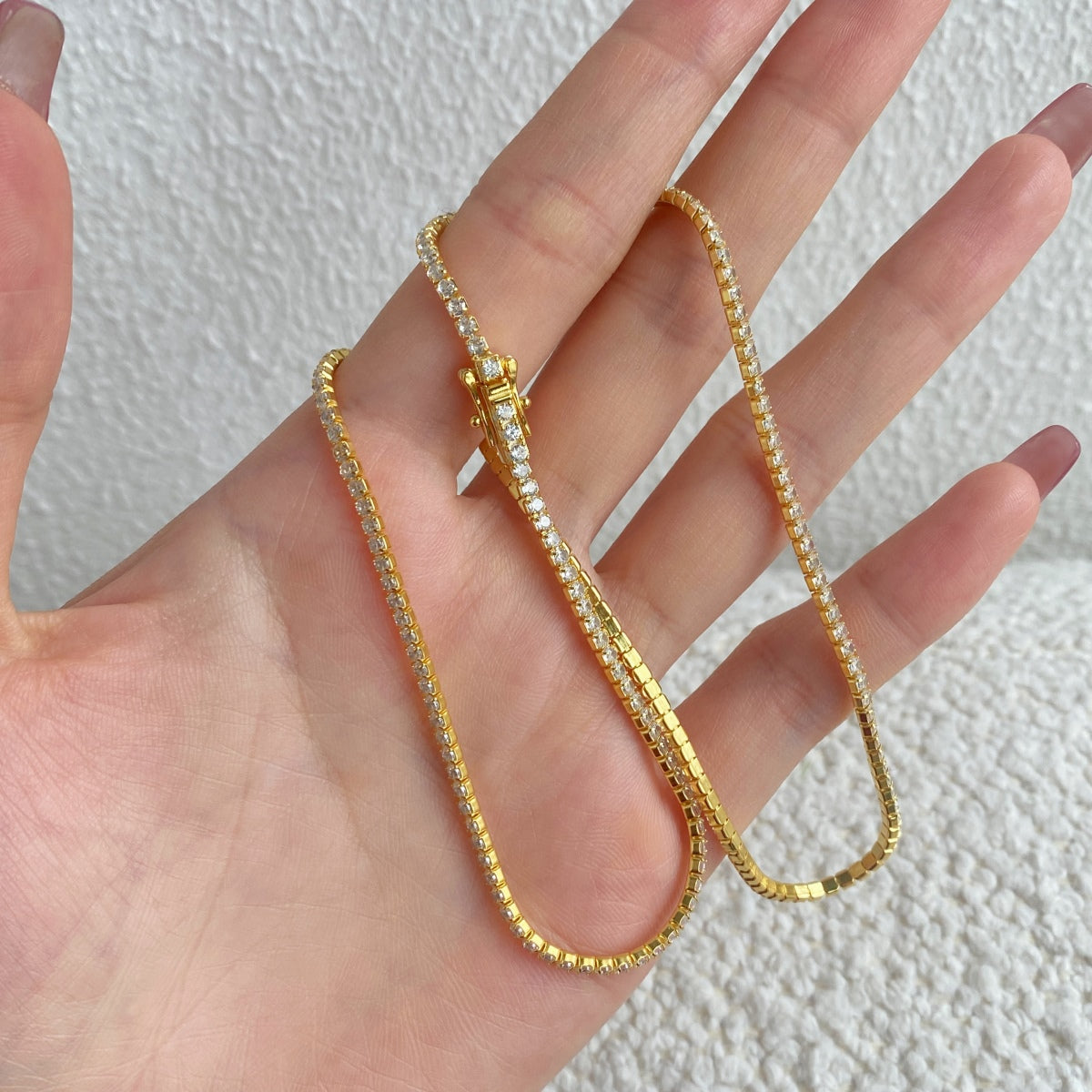 [Regalia jewelry]Delicate Round Shape Tennis Necklace