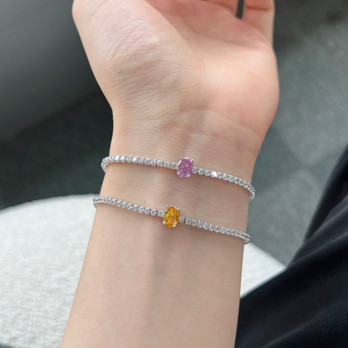 [Regalia jewelry]0.75 Carat Exquisite Oval Cut Daily Bracelet