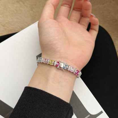[Regalia jewelry]Delicate Colorful Multi Cut Party Bracelet