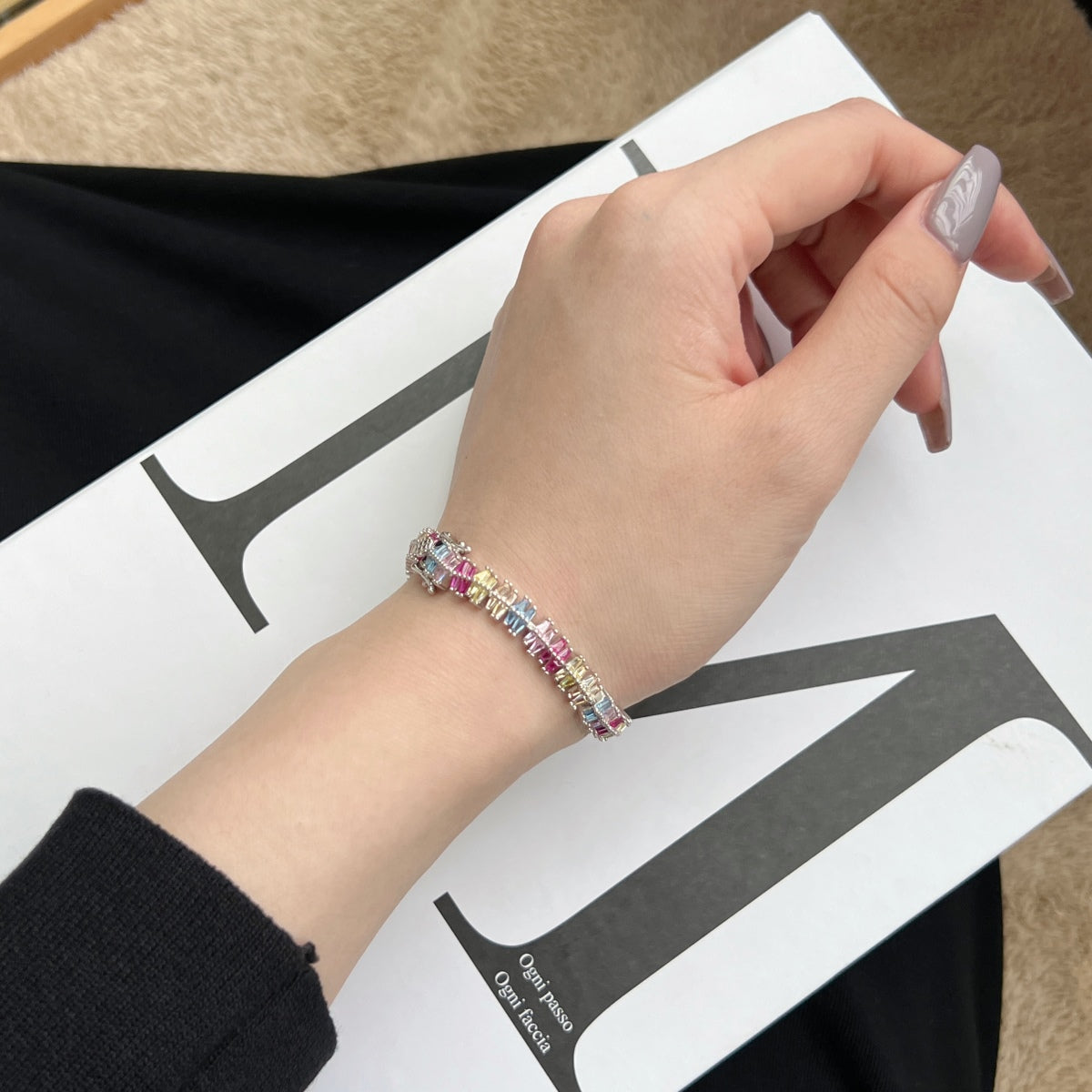 [Regalia jewelry]Sparkling Exquisite Multi Cut Party Bracelet