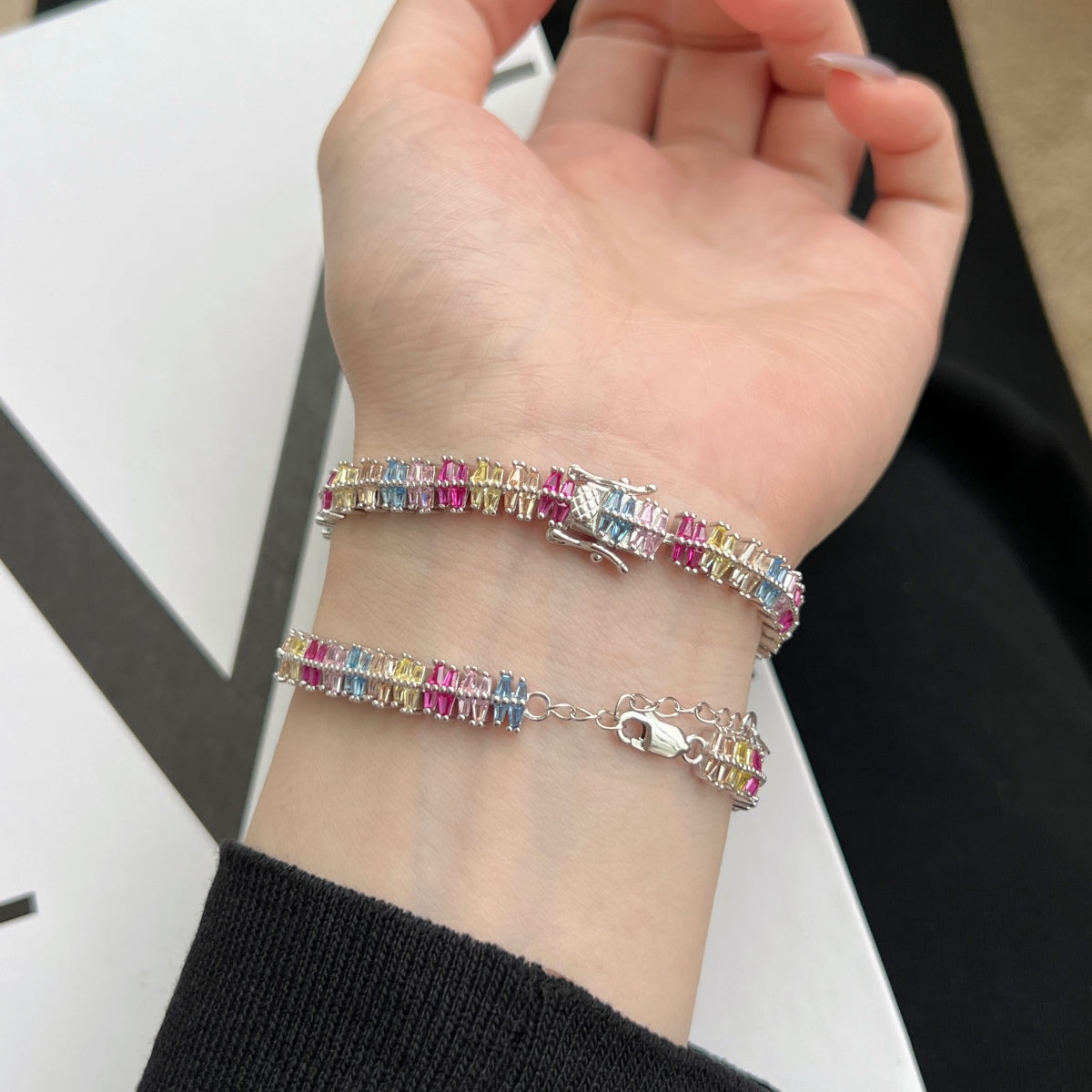 [Regalia jewelry]Sparkling Exquisite Multi Cut Party Bracelet