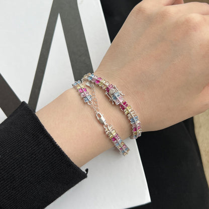 [Regalia jewelry]Sparkling Exquisite Multi Cut Party Bracelet