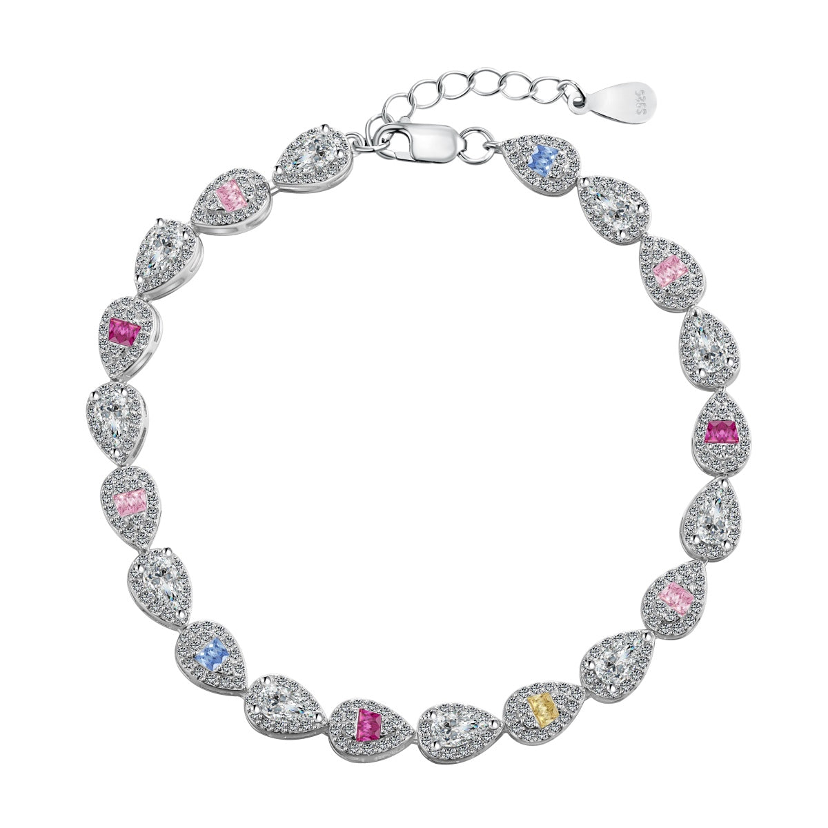 [Regalia jewelry]0.25 Carat Radiant Water Drop Shape Daily Bracelet