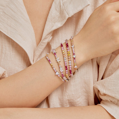 [Regalia jewelry]Romantic Heart Shape Round Cut Lover Bracelet