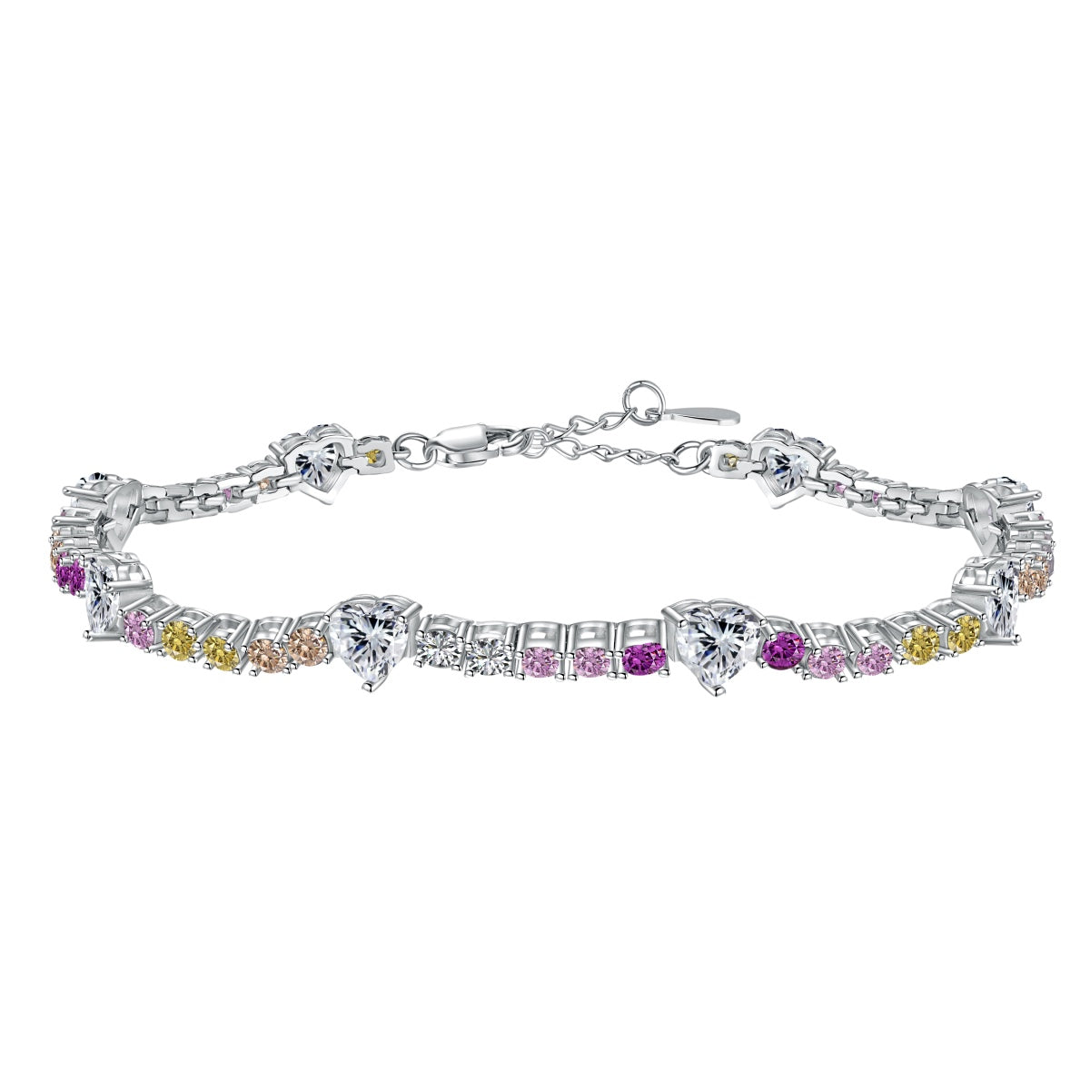 [Regalia jewelry]Romantic Heart Shape Round Cut Lover Bracelet