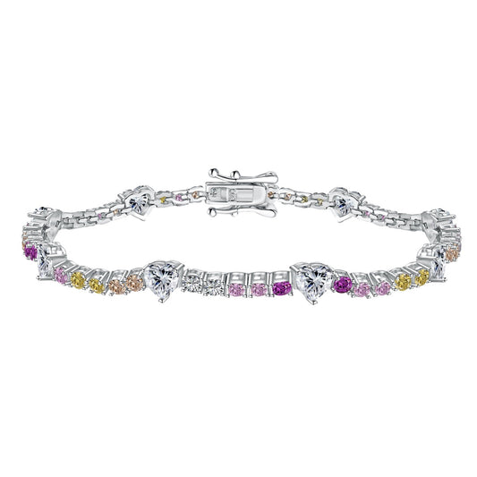 [Regalia jewelry]Romantic Heart Shape Round Cut Lover Bracelet