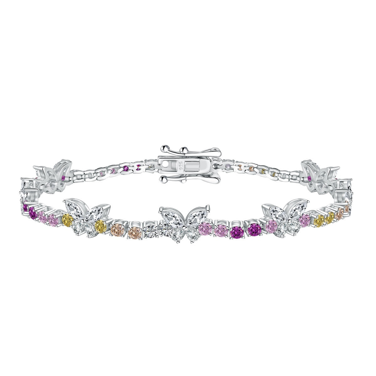 [Regalia jewelry]Ornate Colorful Butterfly Shape Round Cut Daily Bracelet