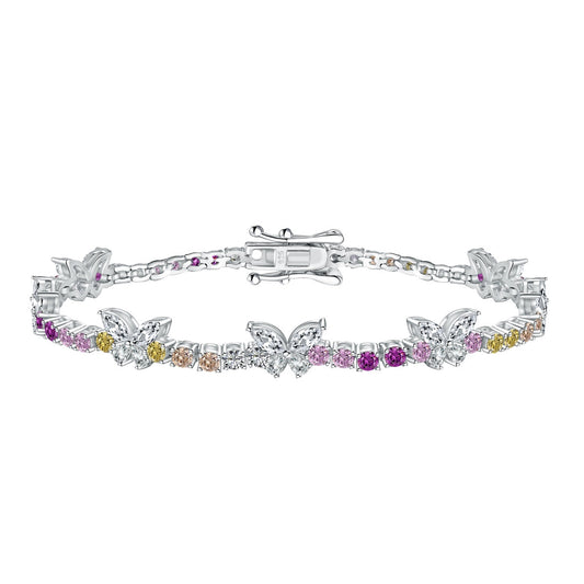 [Regalia jewelry]Ornate Colorful Butterfly Shape Round Cut Daily Bracelet