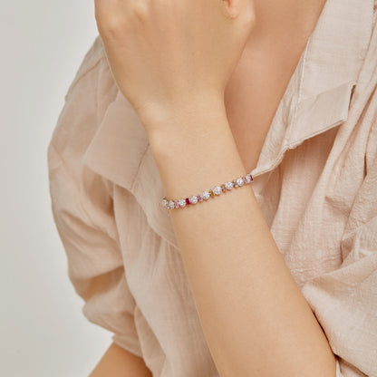 [Regalia jewelry]Radiant Colorful Round Shape Daily Bracelet