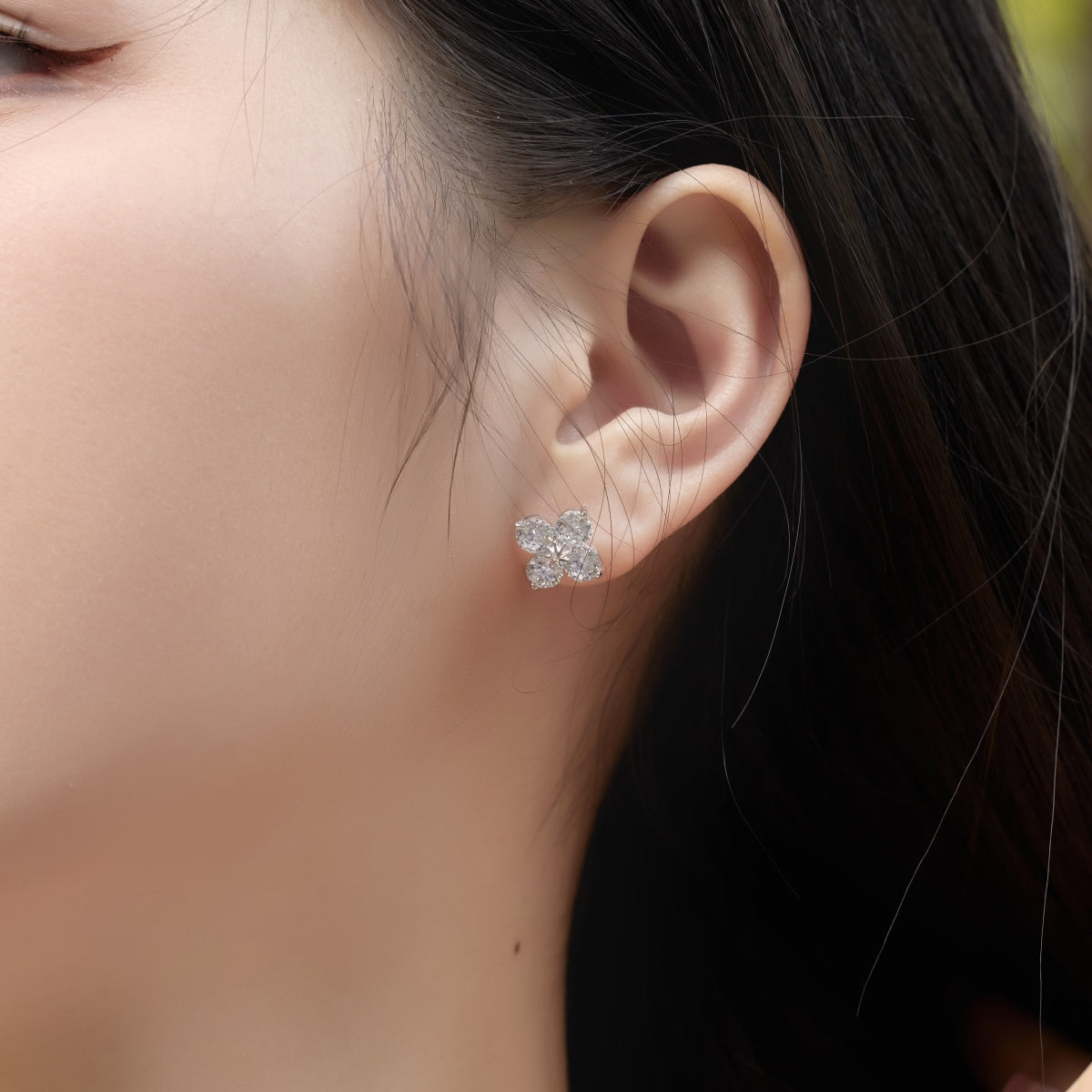 [Regalia jewelry]Four-Leaf Clover Eight-Pointed Star Earrings