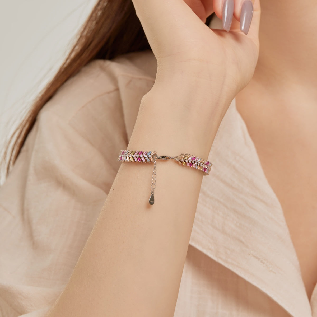 [Regalia jewelry]Dainty Radiant Emerald Cut Daily Bracelet