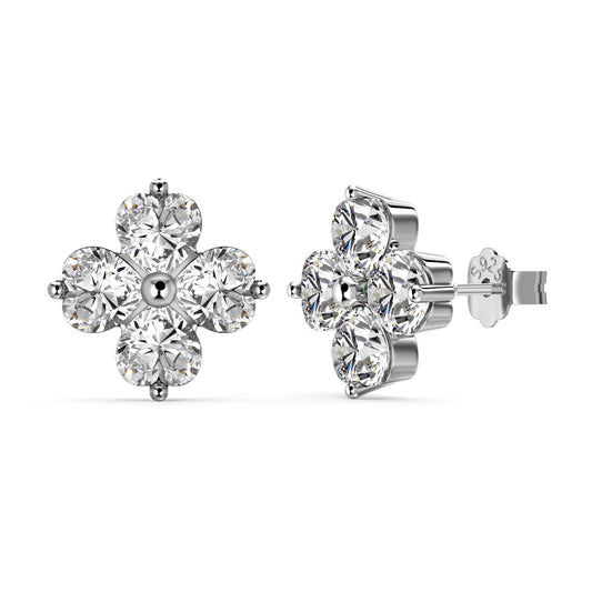 [Regalia jewelry]Four-Leaf Clover Ball Earrings
