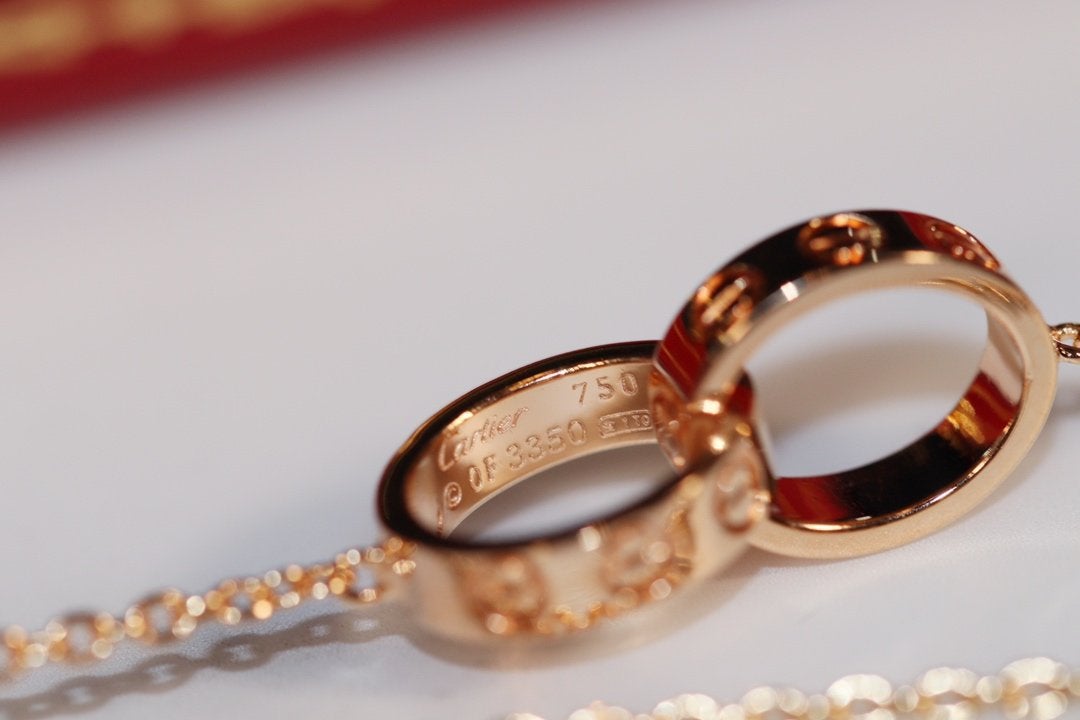 [Regalia jewelry]LOVE NECKLACE PINK GOLD AND SILVER