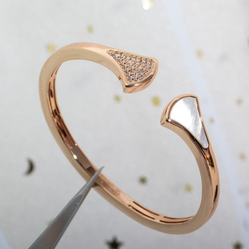 [Regalia jewelry]DREAM BRACELET OPEN PINK GOLD MOP DIAMOND