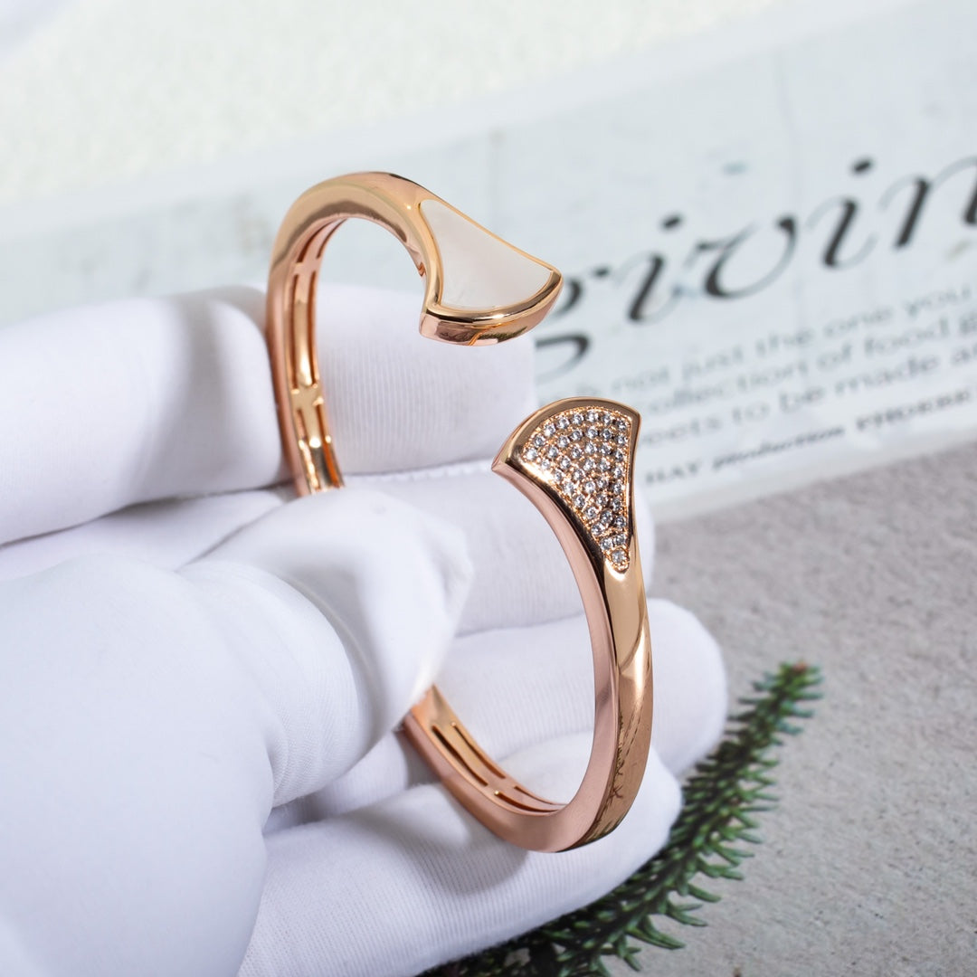 [Regalia jewelry]DREAM BRACELET OPEN PINK GOLD MOP DIAMOND