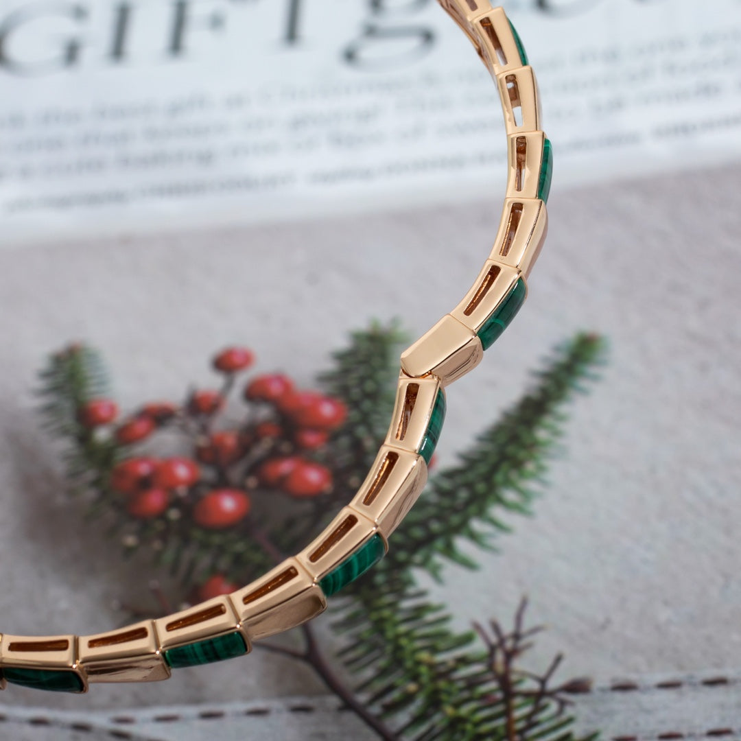 [Regalia jewelry]SERPENTI BRACELET PINK GOLD MALACHITE