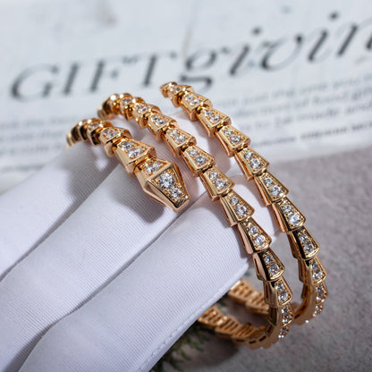 [Regalia jewelry]SERPENTI BRACELET PINK GOLD DIAMOND DOUBLE ROW