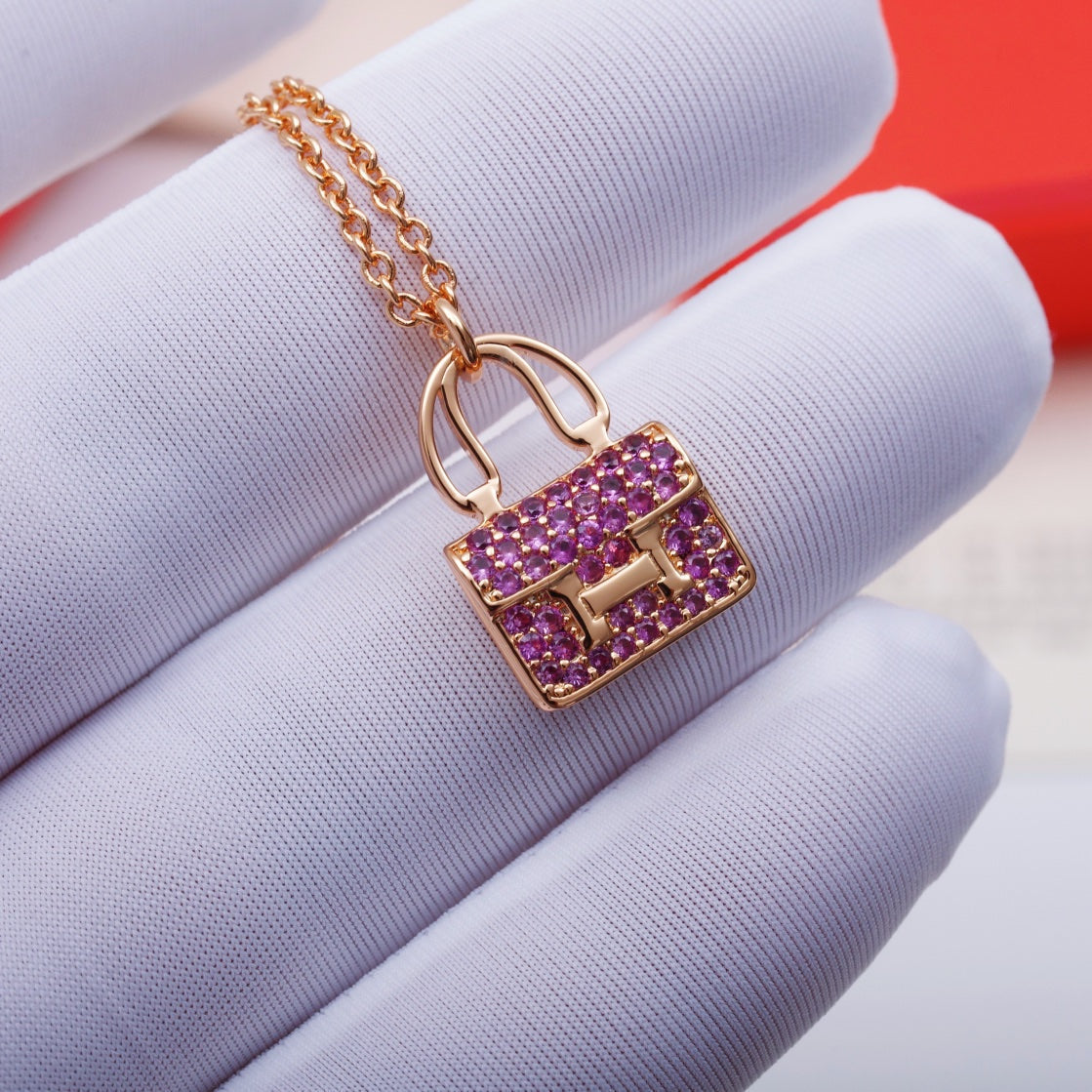 [Regalia jewelry]CONSTANCE PEDANT PURPLE DIAMOND NECKLACE