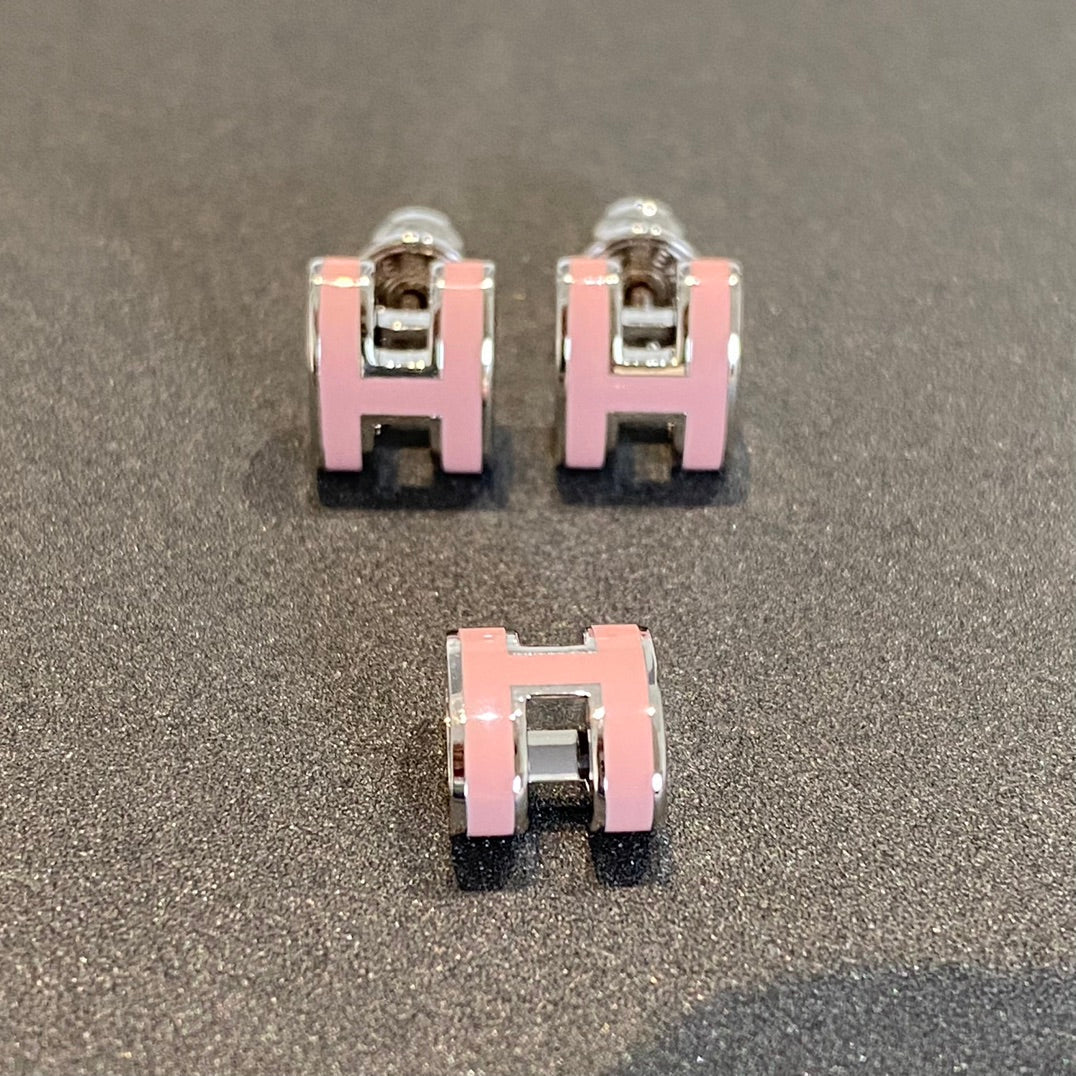 [Regalia jewelry]MINI POP H SILVER EARRINGS PINK