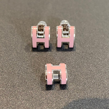 [Regalia jewelry]MINI POP H SILVER EARRINGS PINK